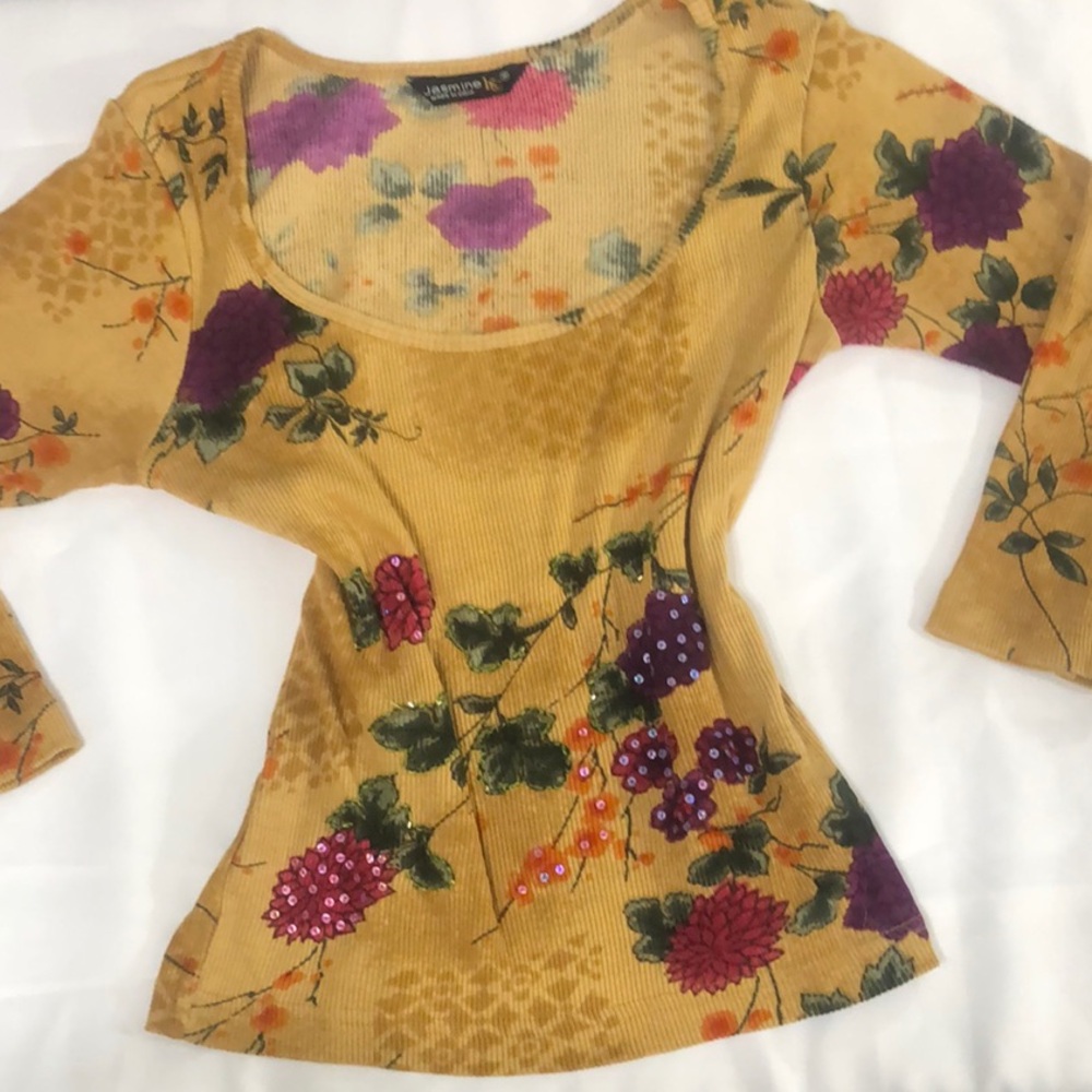 Jasmine Yellow and Purple Long Sleeve Tee